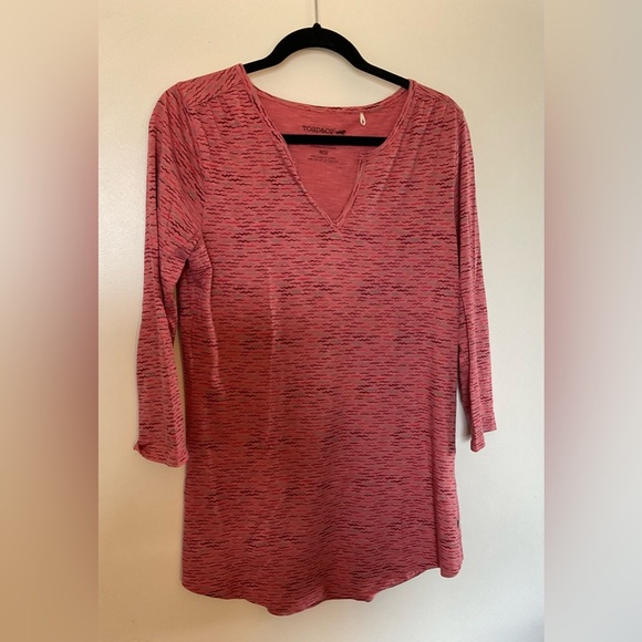 Toad & Co. Tamara Dos Tunic 3/4 Sleeve Print V-Neck in Size Medium - Picture 1 of 5